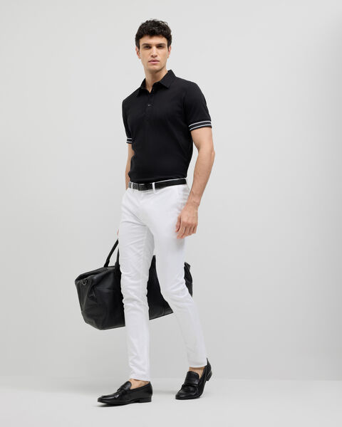 Stripe Travel Polo, Black, hi-res